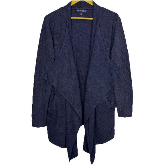 Barefoot Dreams CozyChic Lite Island Wrap Drape Front Cardigan Size S/M Blue 903 - Picture 2 of 9